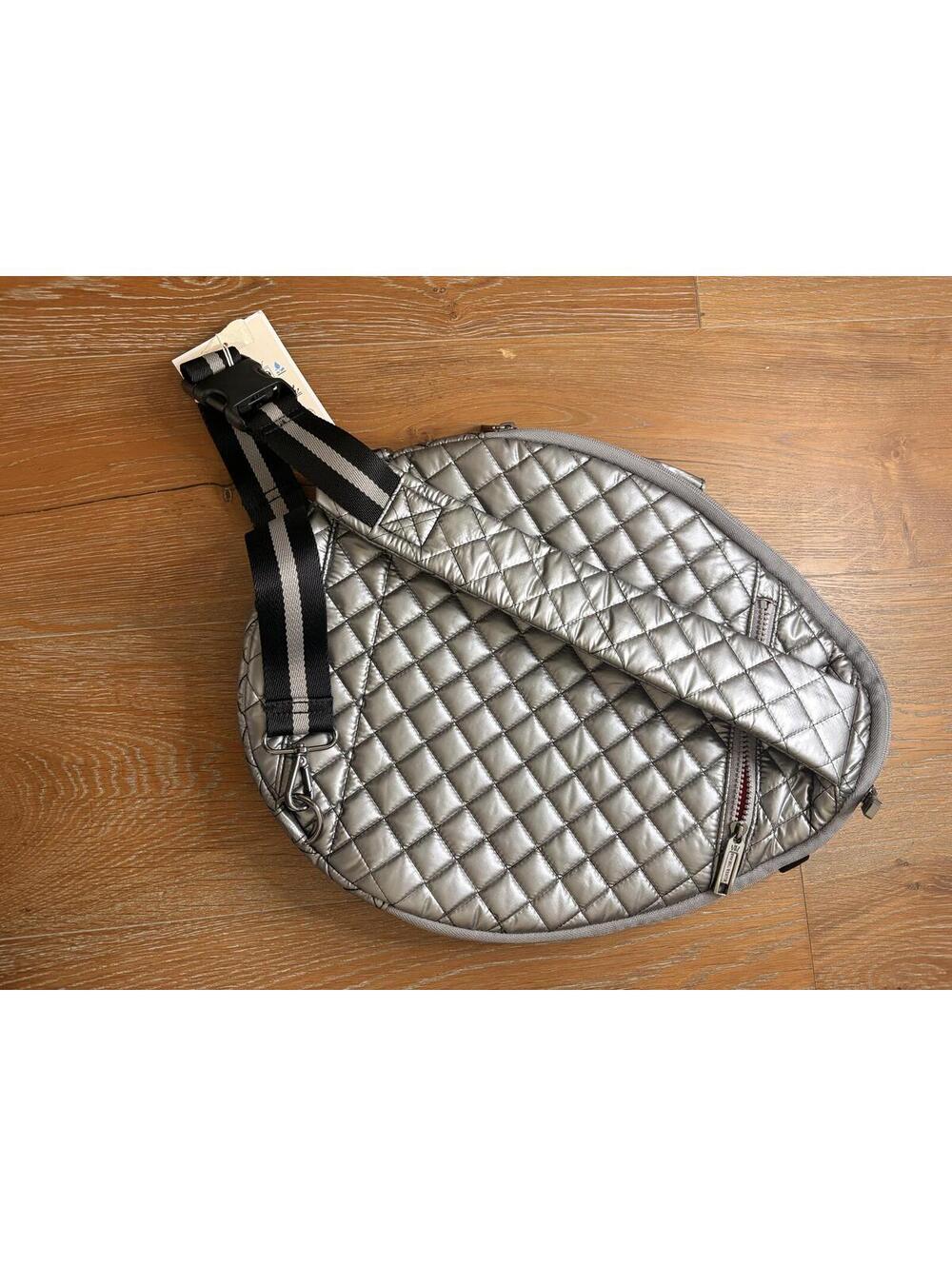 Olivier Thomas Silver Quilted Tennis Racket Bag NWT